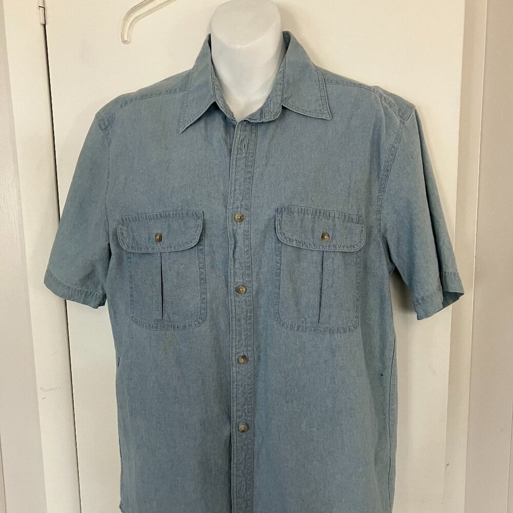 Faded Glory Denim Button Front Top Size S
